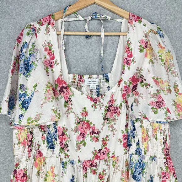 Seraphine Maternity Dress Womens 16 Floral Smocked Nursing Midi Spring Summer - Picture 2 of 16